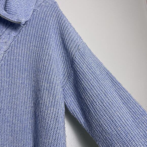 Talbots Womens 1/4 Zip Up Pullover Sweater Plus Sz 2X Blue Cable knit Office - Picture 4 of 12